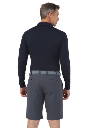 Men's Solid Long Sleeve Polo Shirt