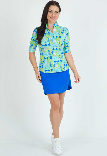 Nadia Jade Ruched Elbow Polo Shirt