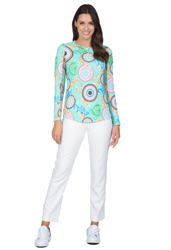 Debbie Jade Crew Top With Mesh
