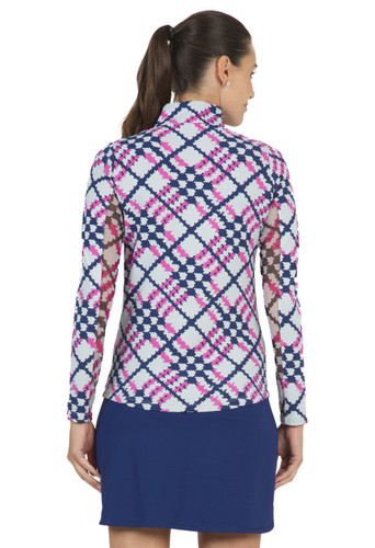 Sonika Hot Pink Mock Neck Top
