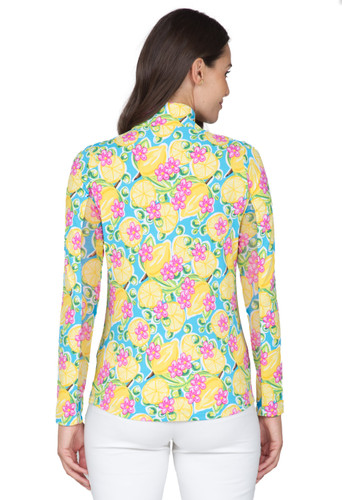 Calista Turquoise Mock Neck Top