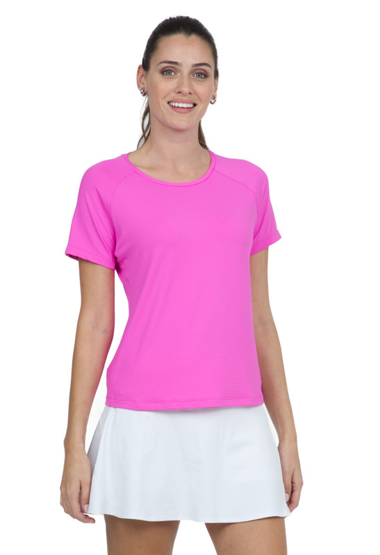 Solid Short Sleeve Crew Neck Top