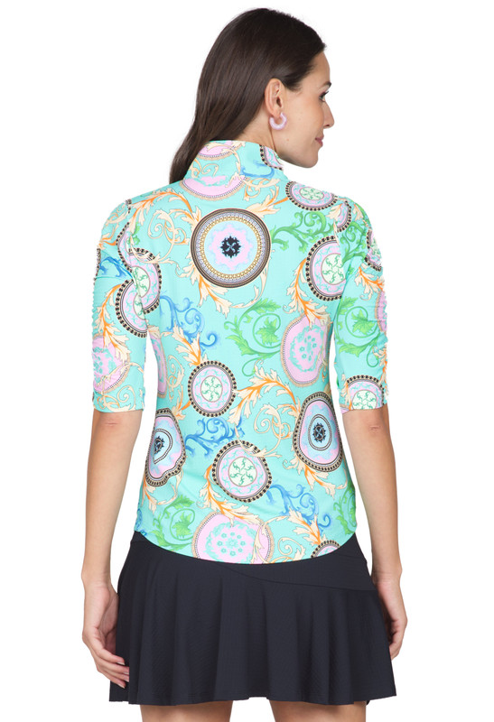 Debbie Jade Ruched Elbow Polo Shirt