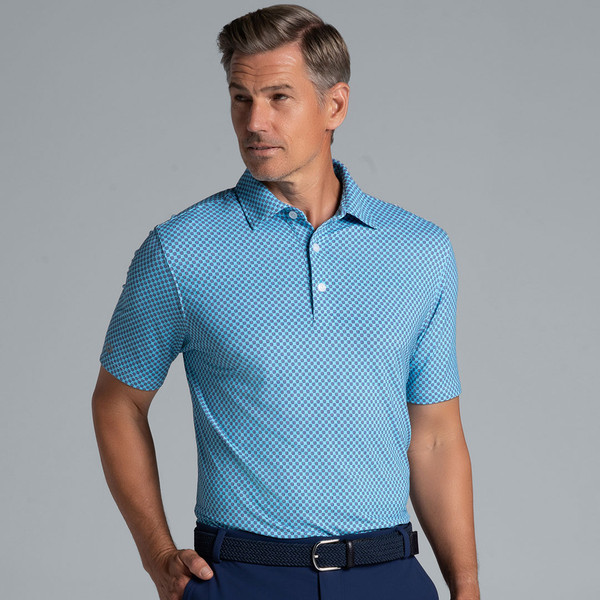 Square Spiral Ink Short Sleeve Polo Shirt