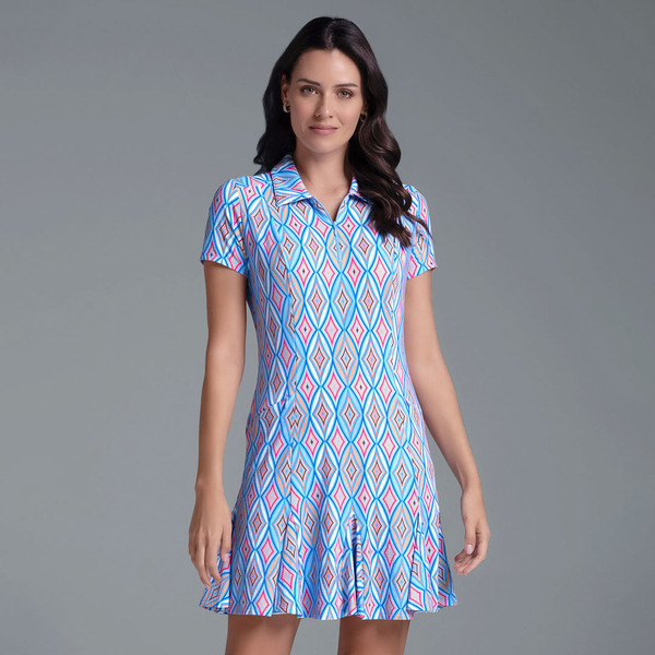 Romina Blue Godet Dress