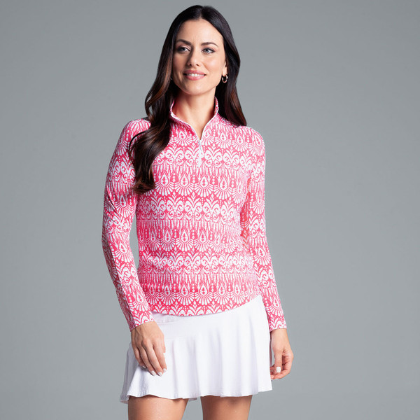 Cordova Print Long Sleeve Mock Neck Top | Cutler Sports