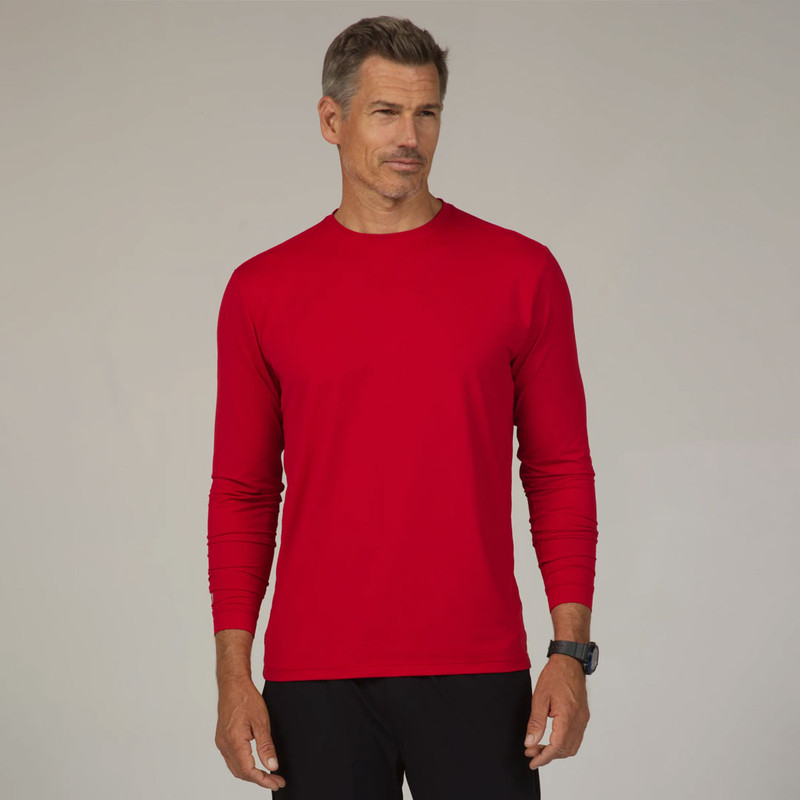 Men's Solid Long Sleeve Crewneck Top