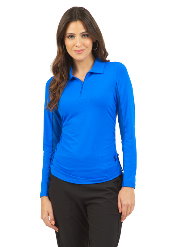 Solid Adjustable Long Sleeve Polo Shirt