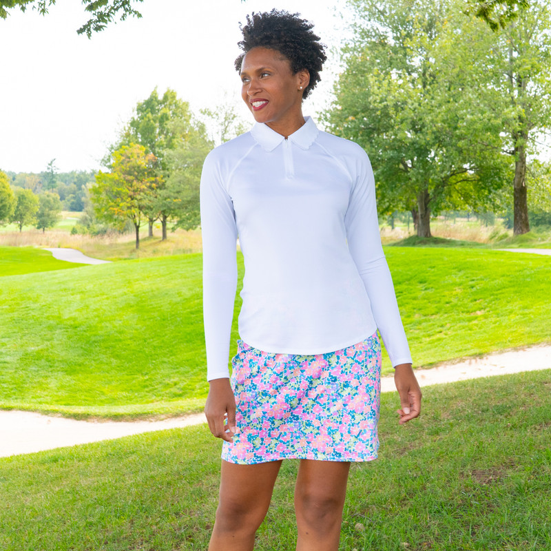 Mindy White UV Long Sleeve Polo