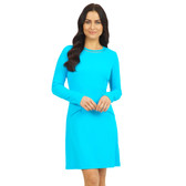 Solid Long Sleeve Crew Dress