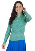 Sally Blue Mock Neck Top