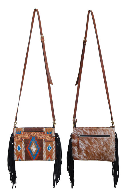 Stair Step Tooled Cross Body 
