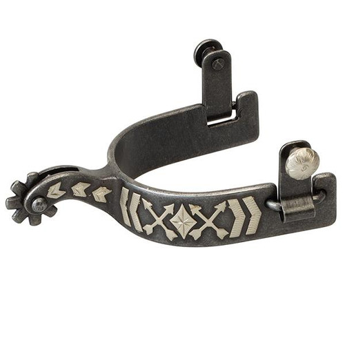 Men's Spurs with German Silver Accents & Arrow Crossing Design