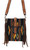 Woolen Black Multi Color Belted Tote w/Fringe