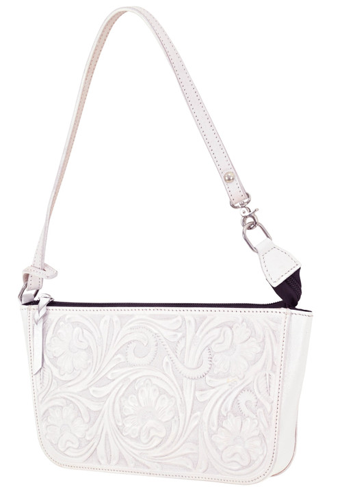 Fully Tooled White Leather Purse Pro Roper Supply