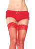 Ladies Ruffle Shorts in Red