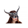 Horned Floral Faun Voodoo Mask Silver | Costume and Theatrical Masks
