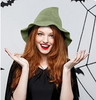 Knitted Modern Salem Witch Hat Green | Witch Hats | Hats and Headpieces