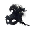 Black Glitter and Lace Masquerade Mask with Feathers | Venetian and Masquerade Masks