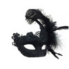 Black Glitter and Lace Masquerade Mask with Feathers | Venetian and Masquerade Masks
