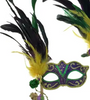 Purple Mardi Gras Glitter Masquerade Stick Mask | Venetian and Masquerade Masks