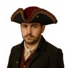 Velvet Burgundy Tricorn Pirate Hat | Pirates | Hats and Headpieces