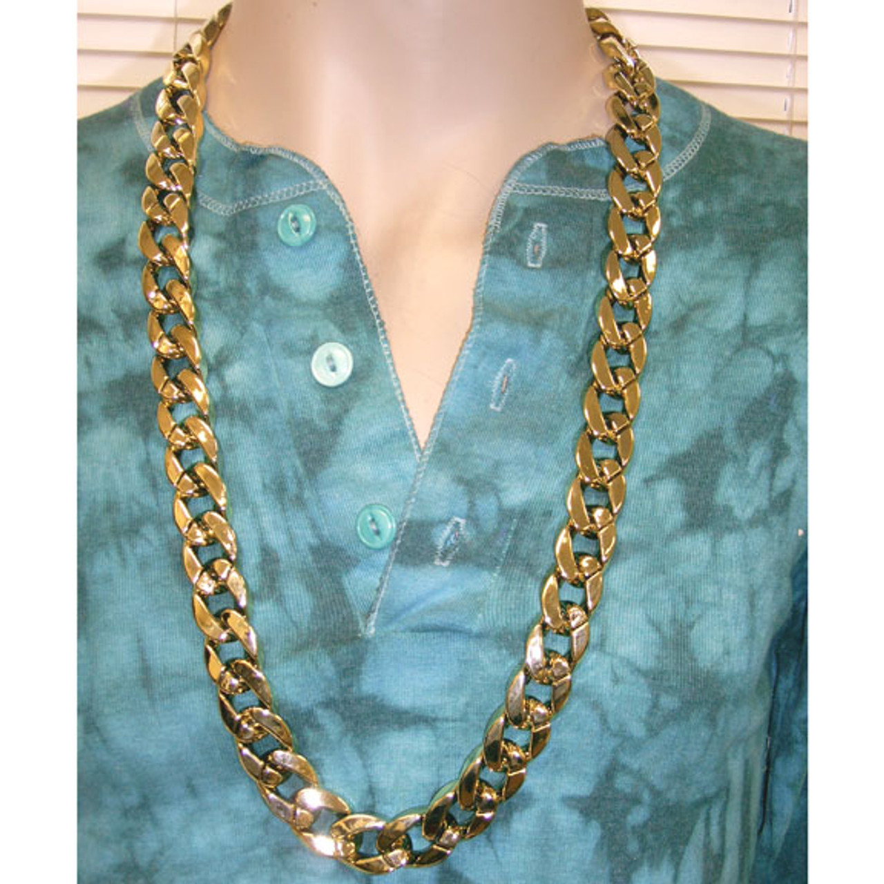 Men'S Gold Chain Necklace, 36 Inches Big Chunky Necklace Fake Gold Chain,  Plasti