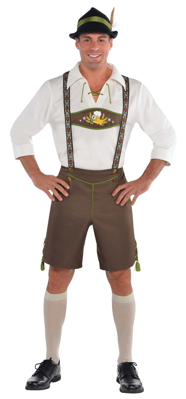 Mr. Oktoberfest Brown Lederhosen Costume - The Costume Shoppe