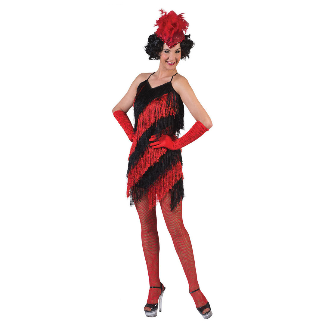 black and red flapper dress Gabrielle 1920s Flapper Dress Gold | 1920s dress hire main image 0