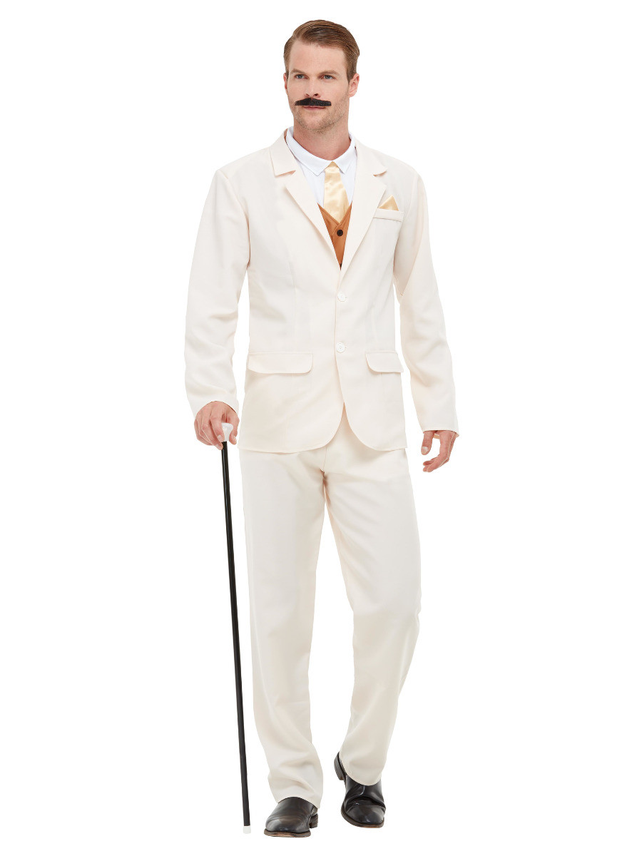 20s Roaring 20s Cream Gatsby Tux 1920s Mens Costumes