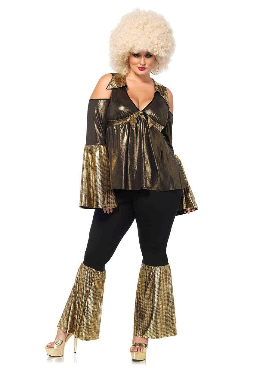 70s Outfits Plus Size Disco Clothes Gold Disco Queen Plus Size