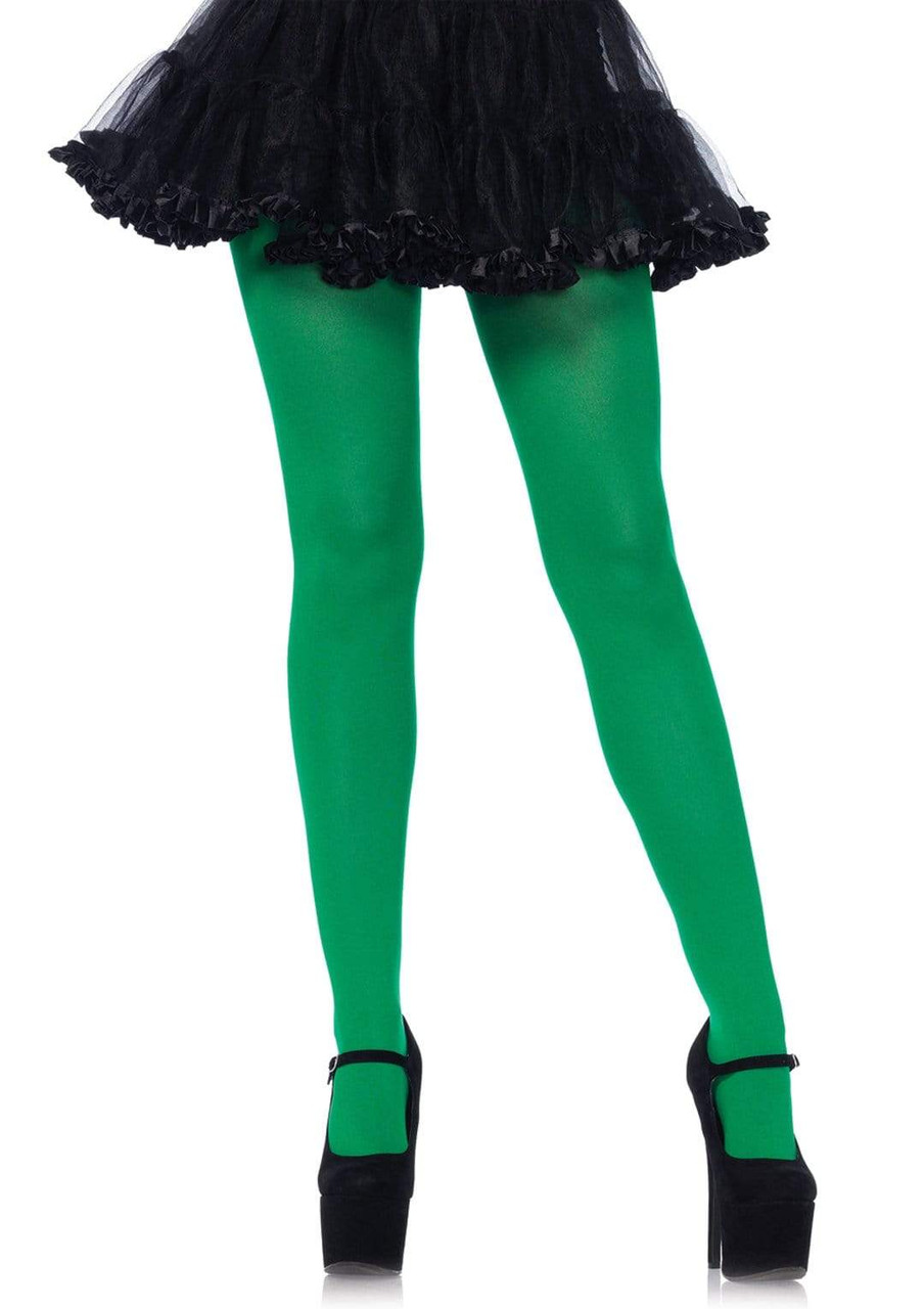 Adult Plus Size Women Opaque Tights Hunter Green, $15.99