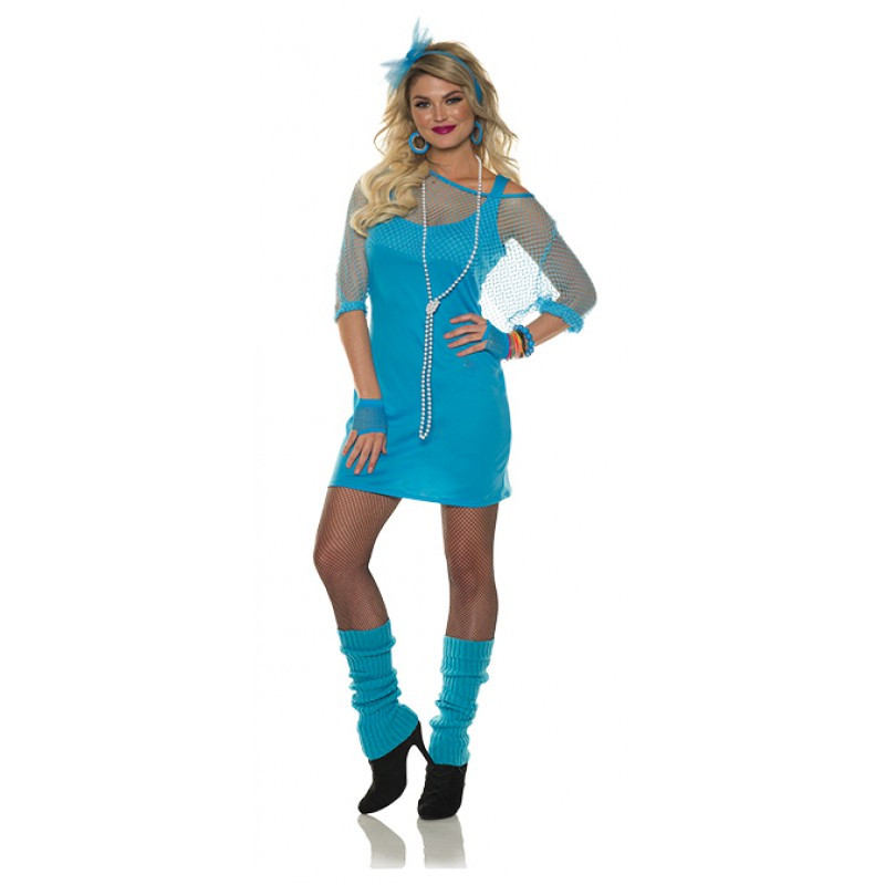 Totally 80s Neon Blue Dress | 1980s | Womens Costumes - The Costume Shoppe Totally 80s Neon Blue Dress | 1980s | Womens Costumes - The Costume Shoppe