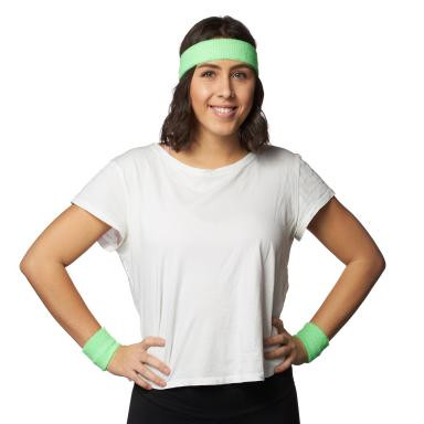 Workout Headband 80s Style Headbands 80s Neon Green Sweatband And