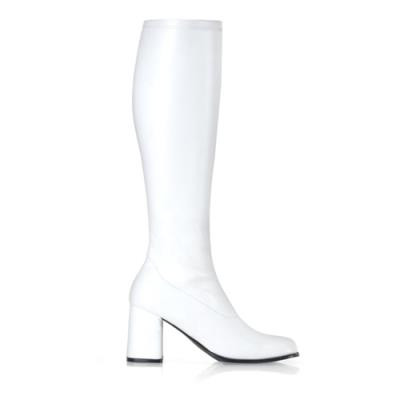 Leather White Sixties Boots GoGo Boots White 1960s Costume Footwear