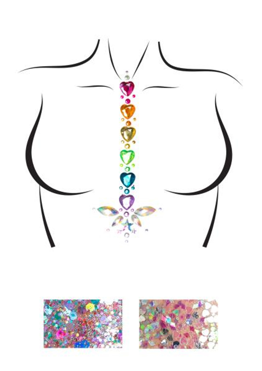 Body Glitter Festival Sticker, Festival Glitter Gems Chest