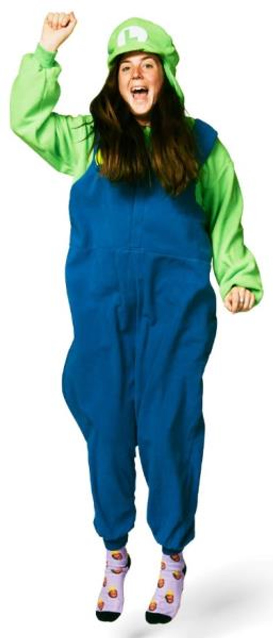 Luigi Onesie Super Mario Kigurumi Regular Fit Adult Costumes