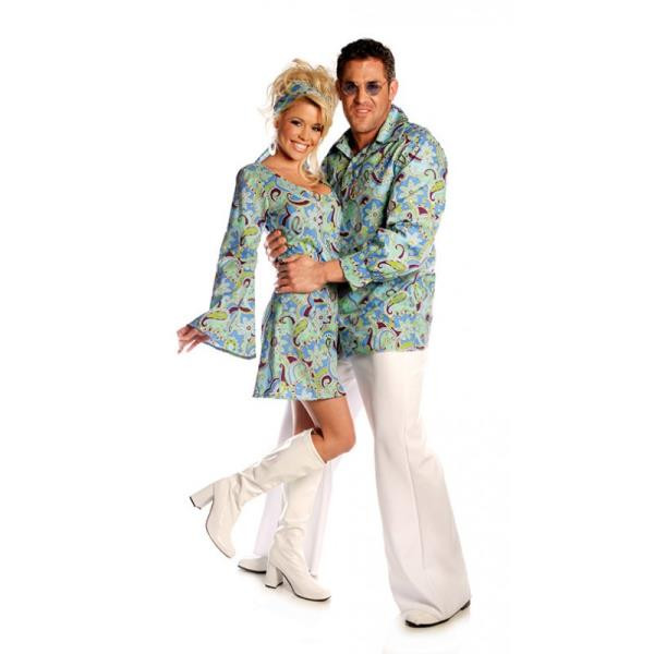 60s Groovy Blue GoGo Dress 1960s Womens Costumes The Costume