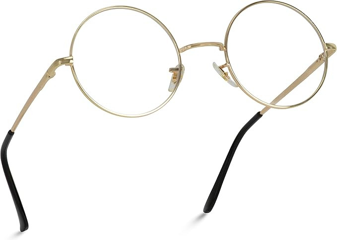 Gold Round Framed Glasses 1960s Glasses and Sunglasses The