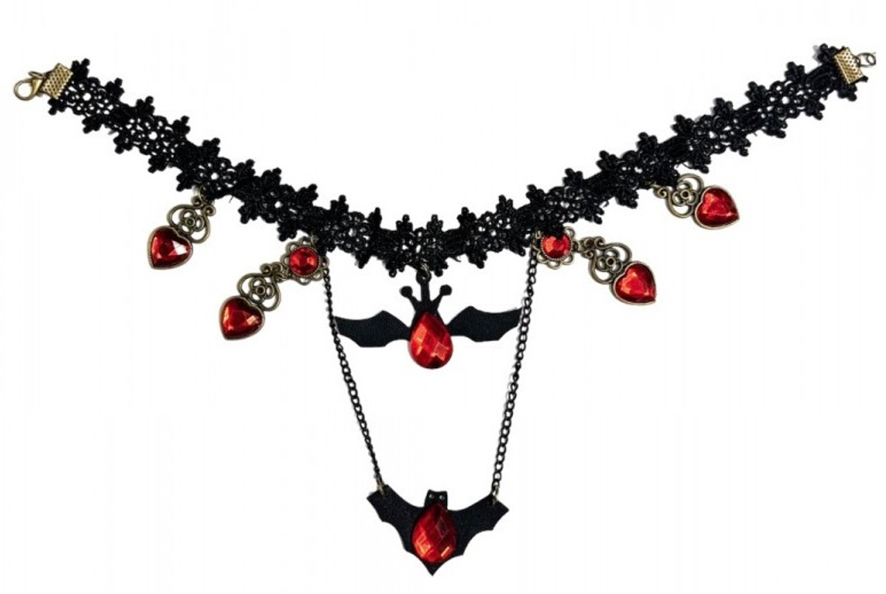 Red and black costume on sale jewelry