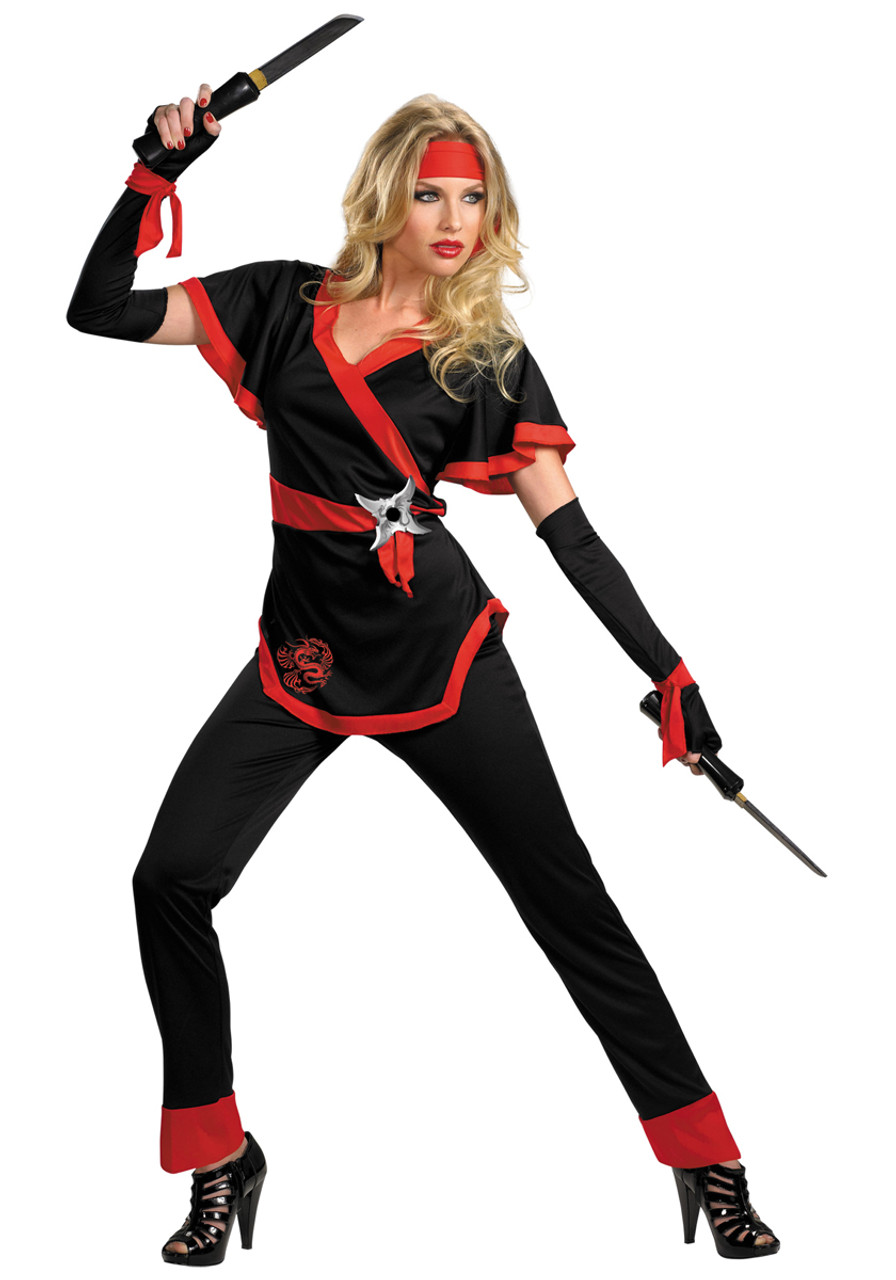 Kids' Shadow Ninja Halloween Costume, Black and Red, Assorted