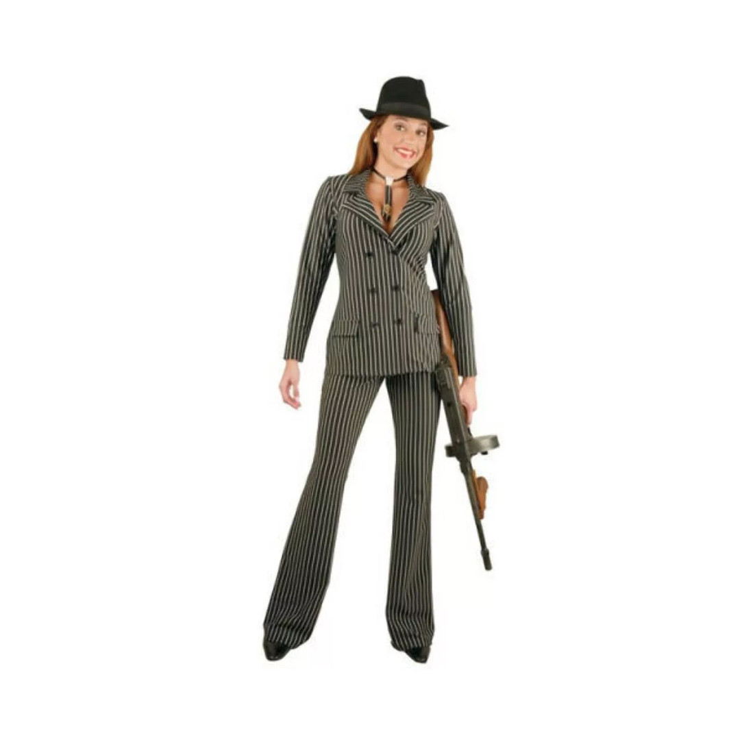 20s Gangster Moll Pin Strip Suit Costume 1920s Womens Costumes