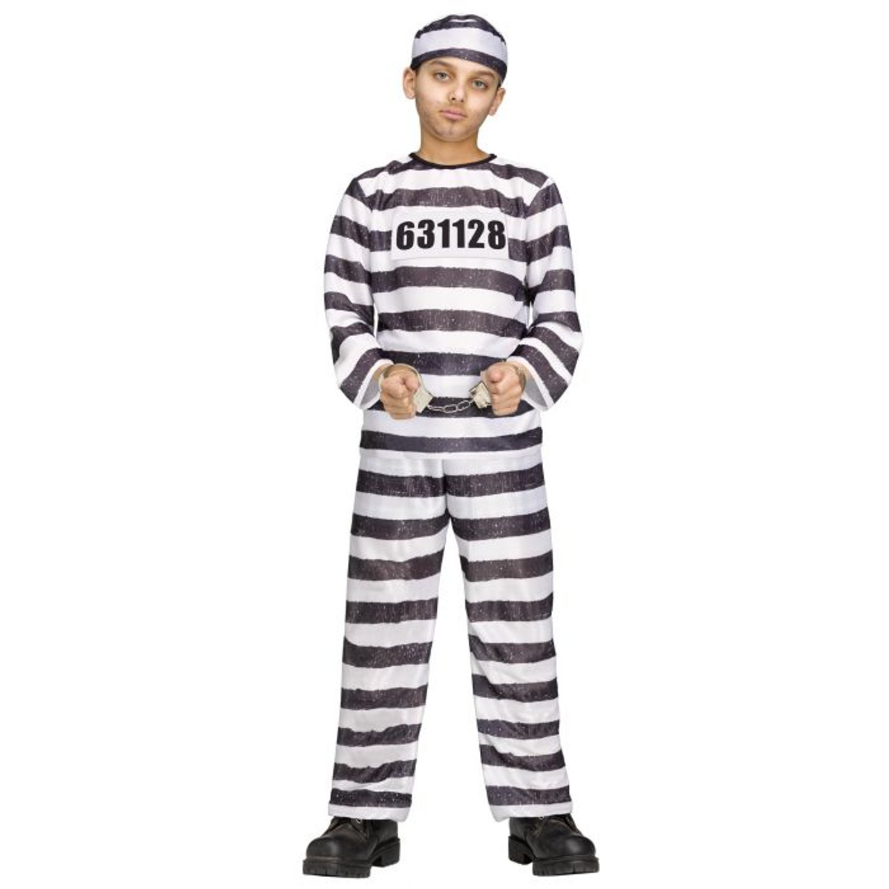 Striped Jailbird Prisoner Children's Costume