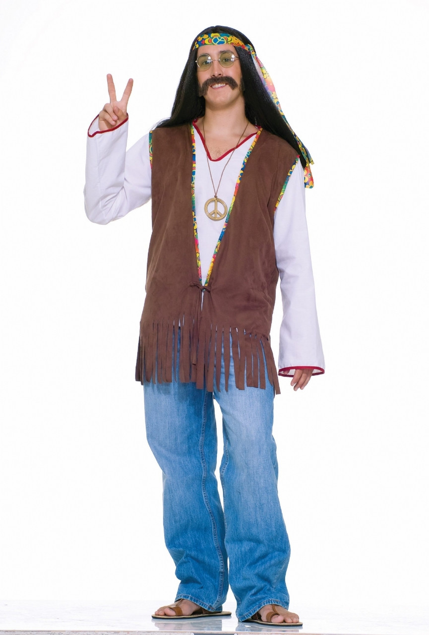 Hippie Vest 60s/70s Faux Suede Adult