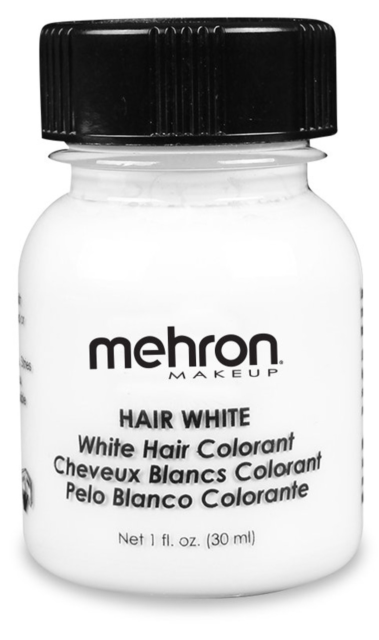 Mehron Makeup Hair White | Washable White Hair Dye | Temporary Hair Color  for Theatre, Cosplay, & Halloween 4.5 oz (133 ml) (White)
