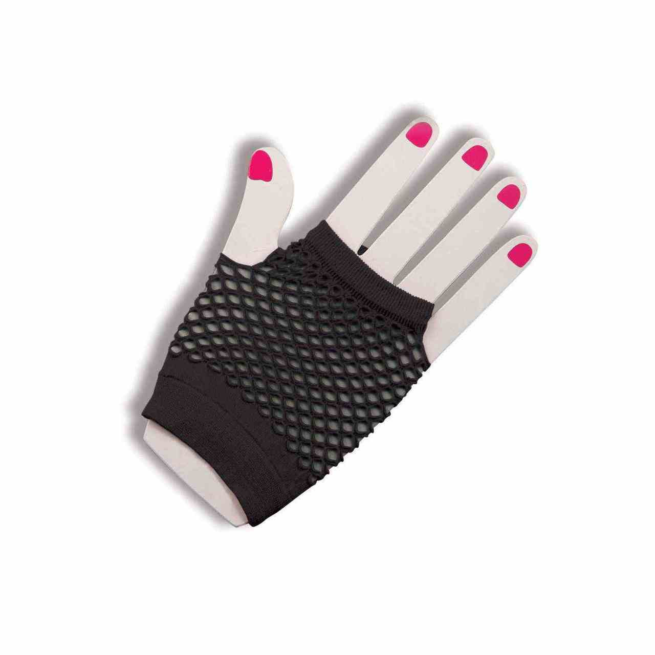 Black Fingerless Mesh Gloves