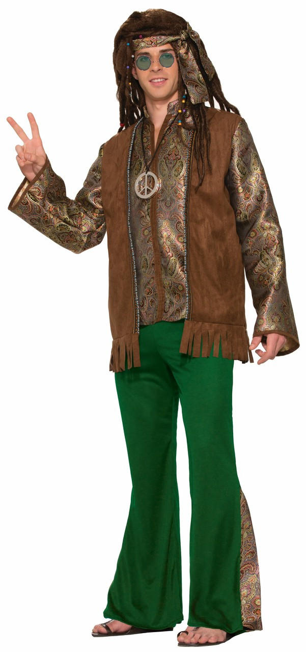 60s Peace Out Hippie Costume 1960s Mens Costumes The Costume