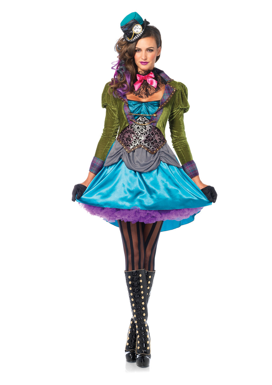 Mad Hatter Steampunk Rebel Costume Alice in Wonderland Womens Costumes