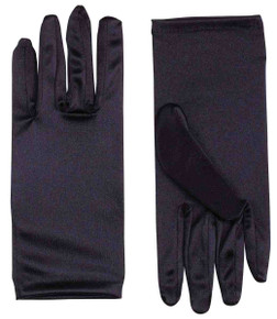 Black Satin Wrist Gloves