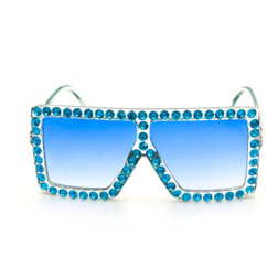 Elton Glasses | Blue With Blue Gem | Costume Pieces and Kits